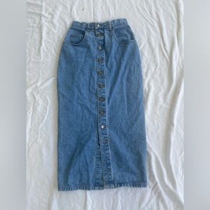 Maxi long denim skirt